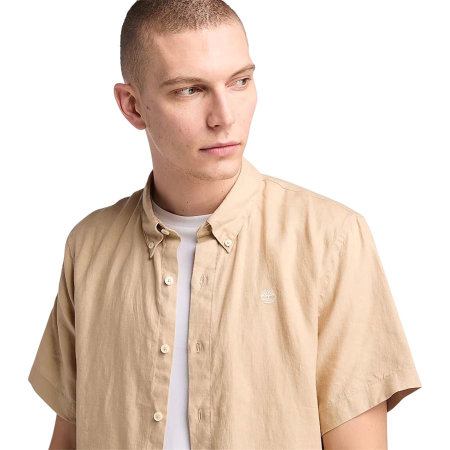 Camicia a Maniche Corte in Lino Mill Brook da Uomo Timberland | TB0A2DCCY94